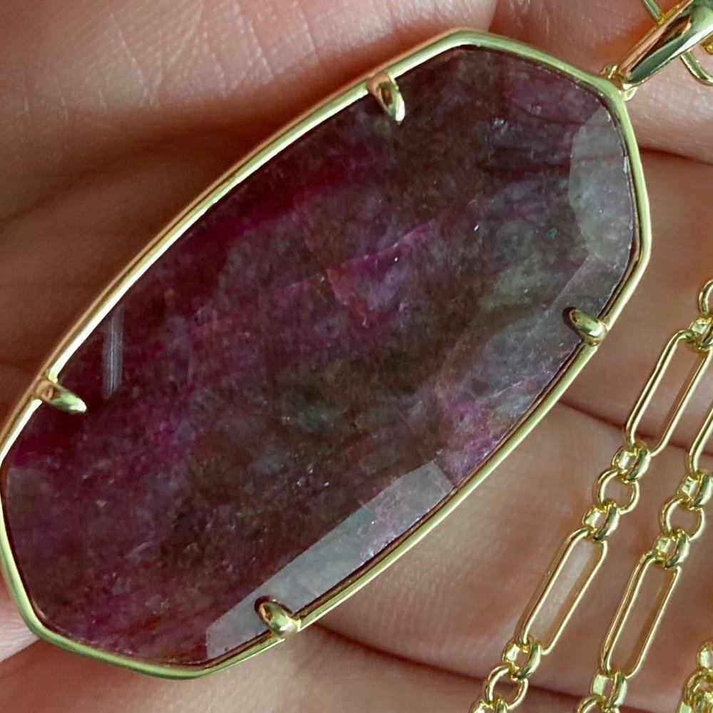 Kendra Scott Raspberry Labradorite Faceted Reid - Picture 2 of 5